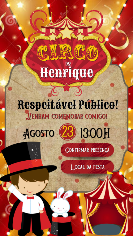 Convite Interativo Circo