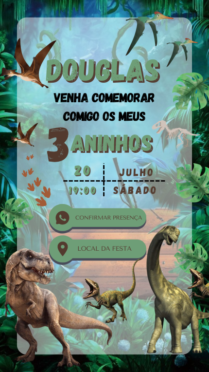 Convite Interativo Dinossauros