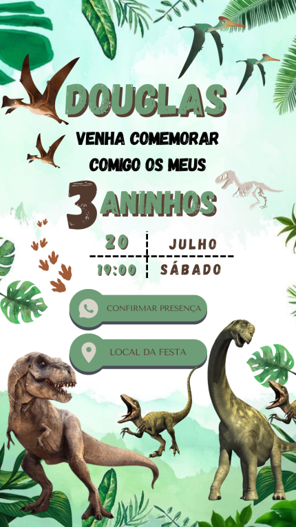 Convite Interativo Dinossauros