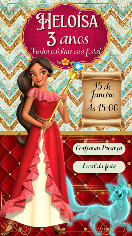 Convite Interativo Elena de Avalor
