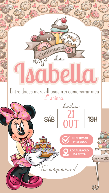 Convite Interativo Confeitaria da Minnie