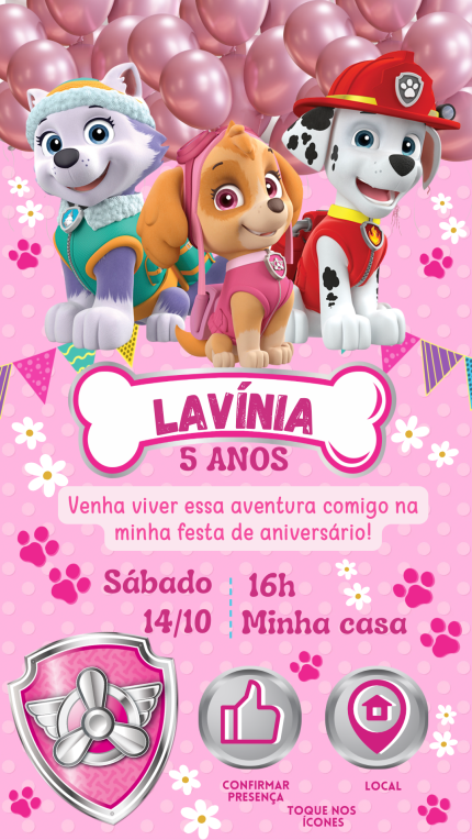 Convite Interativo Patrulha Canina