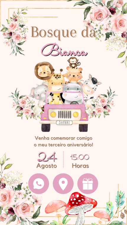 Convite Interativo com Sugestão de Presente Bosque