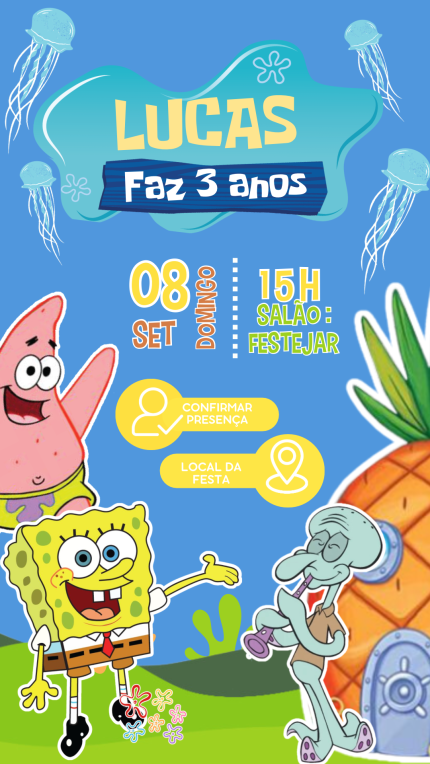 Convite Interativo Bob Esponja