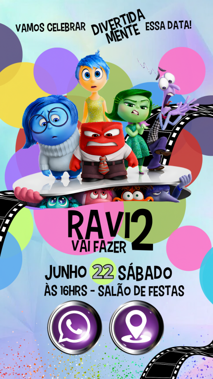Convite Interativo Divertida Mente