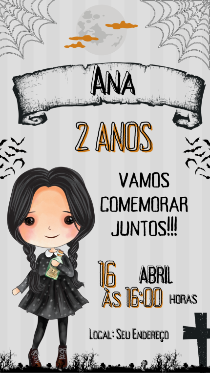 Convite Digital Wandinha