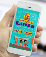 Convite digital 3 Palavrinhas para imprimir ou enviar pelo WhatsApp. Convite infantil tema 3 Palavrinhas personalizado com os seus dados.