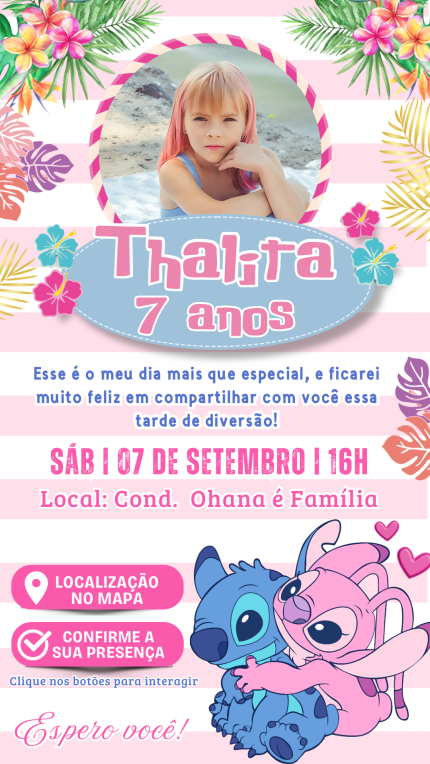Convite Interativo Angel e Stitch