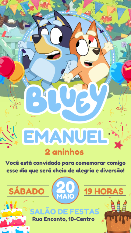 Convite Digital Bluey