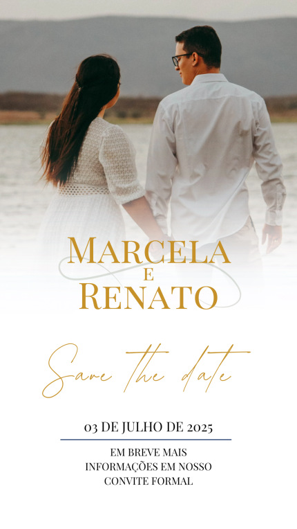 Save The Date para Casamento Dourado
