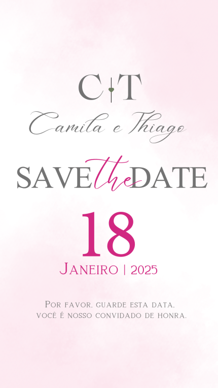 Save The Date para Casamento Fúcsia