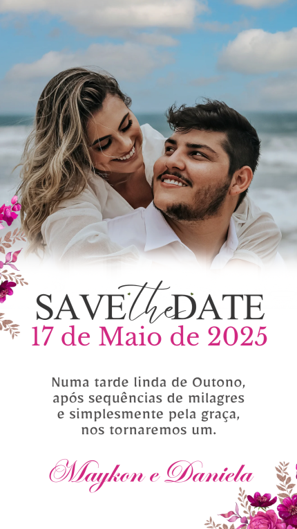 Save The Date para Casamento Fúcsia