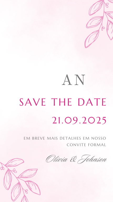 Save The Date para Casamento Fúcsia