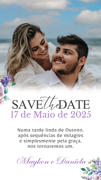 Save The Date para Casamento Lavanda