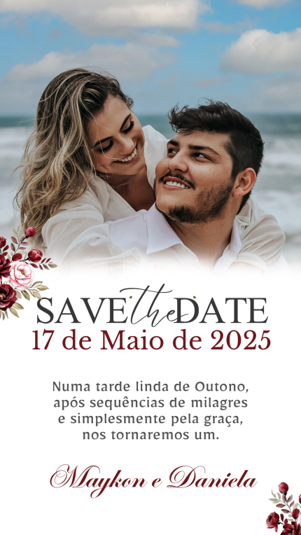 Save The Date para Casamento Marsala