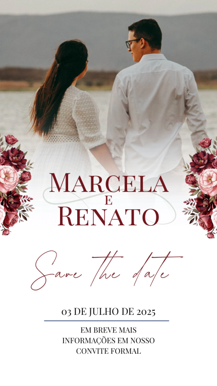 Save The Date para Casamento Marsala