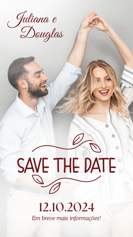 Save The Date para Casamento Marsala