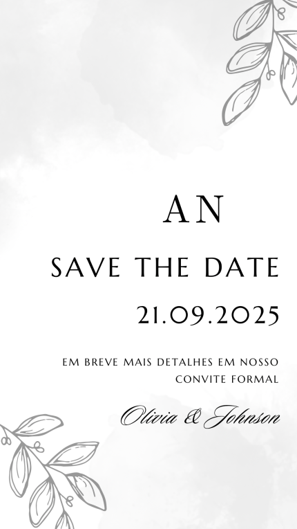 Save The Date para Casamento Preto