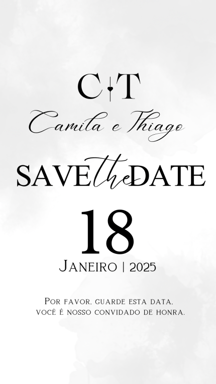 Save The Date para Casamento Preto