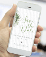 save the date casamento verde oliva minimalista com flores