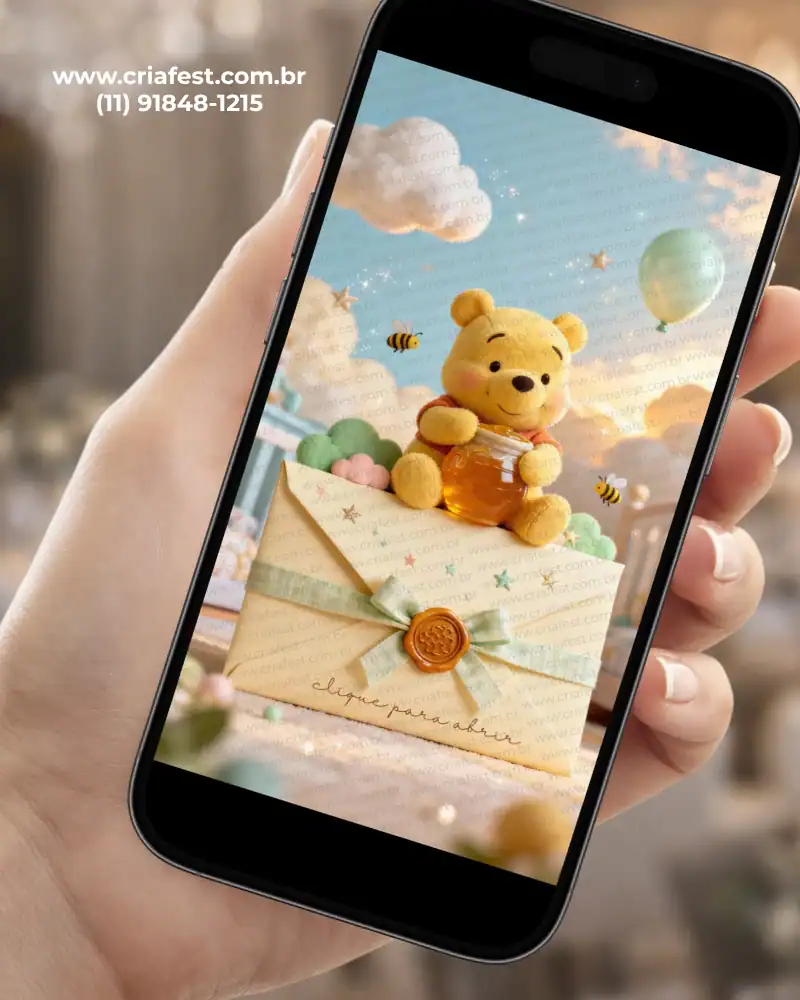 Convite Ursinho Pooh Baby